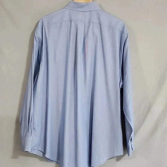 Men's Lauren Ralph Lauren Non-Iron Button Down Shirt, Blue, Size 18 34/35 EUC - Picture 3 of 9